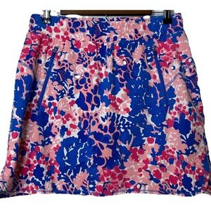 T‎ by Talbots Women's Med Skort Blue Coral Stretch Tennis Pickleball Pockets